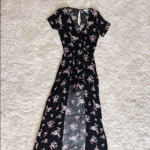 Full Tilt black floral romper maxi dress